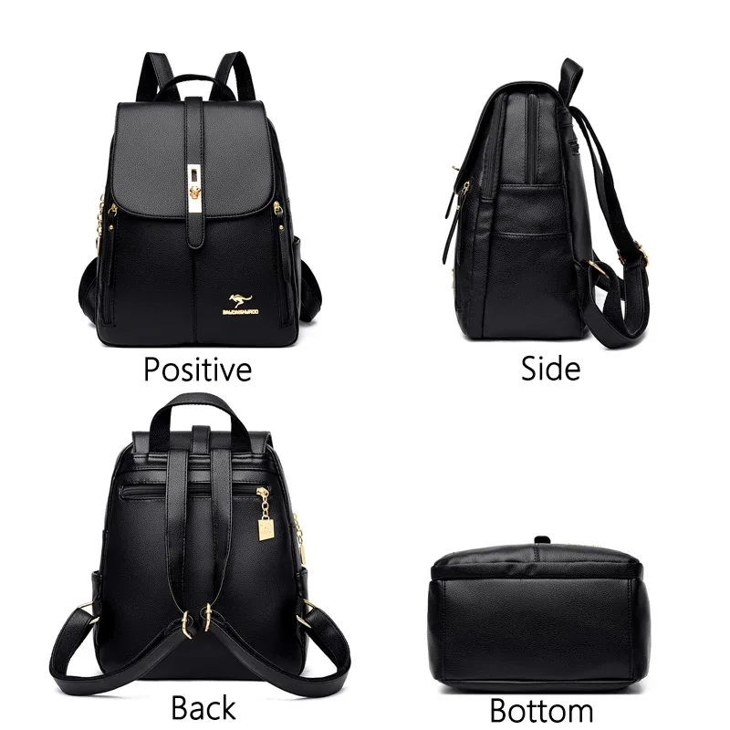 sac à dos vintage grande capacité pour femme, en cuir de haute qualité, sac de voyage, sac d'école, sac à dos, sac à livres