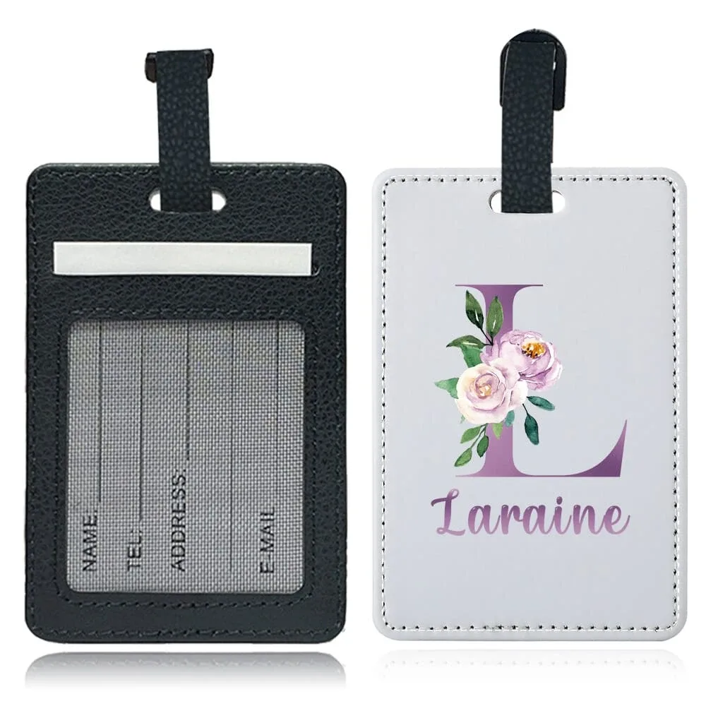étiquette de bagage personnalisée en pu avec nom, porte-identifiant pour avion, porte-adresse pour valise, carte nominative, étiquette d'embarquement portable