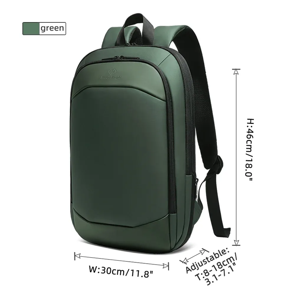 heroic knight – sac à dos de voyage extensible, fin, pour hommes d'affaires, sac pour ordinateur portable de 15.6 pouces, léger, simple, étanche, pour le bureau et l'université