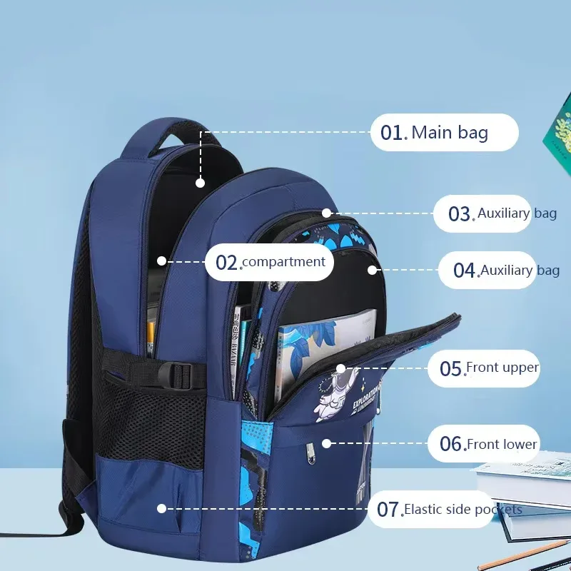 sac à dos pour enfants de haute qualité, sacs d'école pour garçons, sac à dos scolaire astronaute, sac à dos imperméable pour l'école primaire, mochila infantil