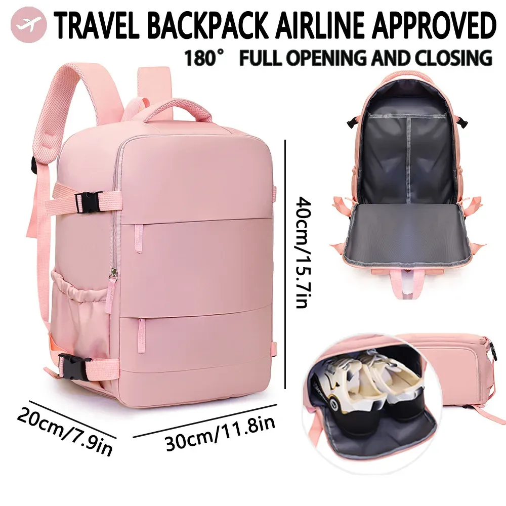sac à dos de voyage extra large - bagage cabine approuvé par les compagnies aériennes - sac à dos multifonctionnel pour ordinateur portable pour les vols économiques de wizz air et easyjet