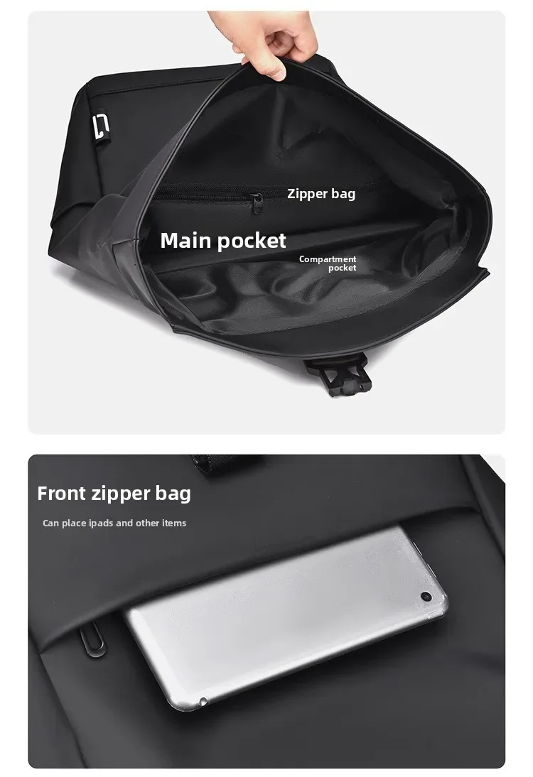 nouveau sac à dos pour homme avec fermeture magnétique, sac à dos décontracté pour les voyages en plein air, sac à dos multifonctionnel de grande capacité pour ordinateur