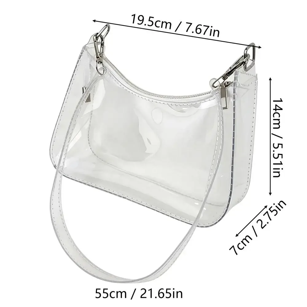 sac à bandoulière étanche en pvc de haute qualité, sac à main transparent, pochette approuvée pour le stade, sac de rangement pour concerts, bureau, voyages, mariages