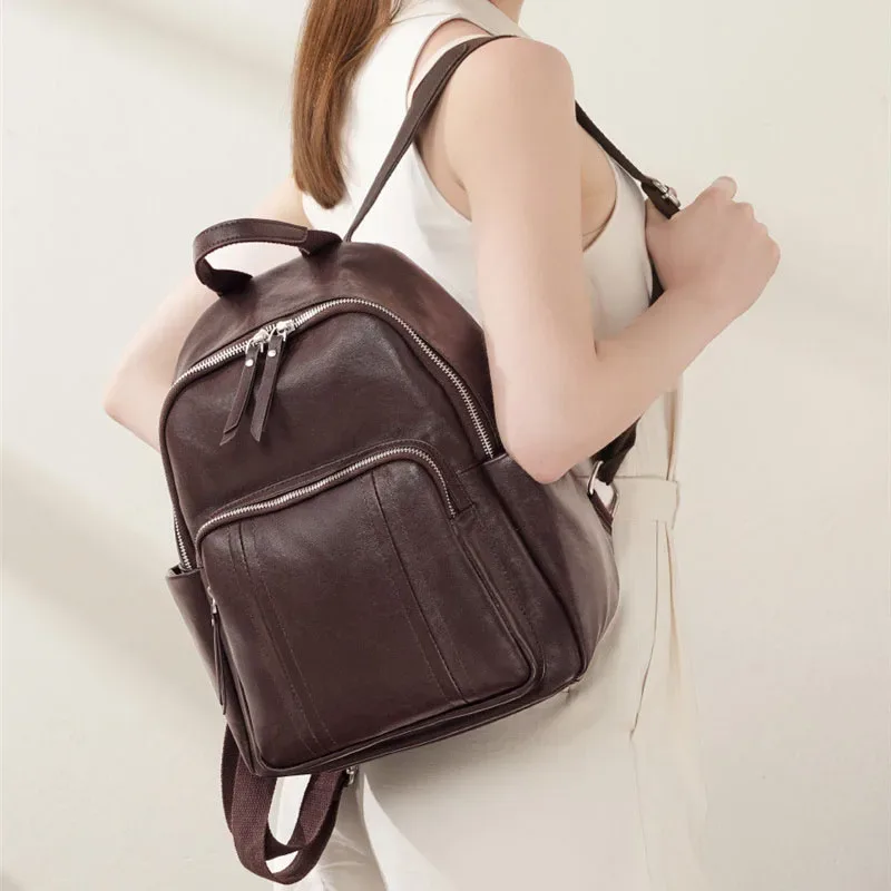 xmessun nouveaux sacs à dos en cuir souple pour femmes, sac à bandoulière de voyage de haute qualité au design européen et américain, a644