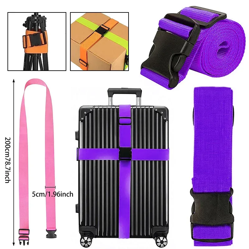 nouveau sangles de bagage droites pour valise, ceinture de bagage avec boucle de déverrouillage réglable, accessoire de voyage facilement identifiable