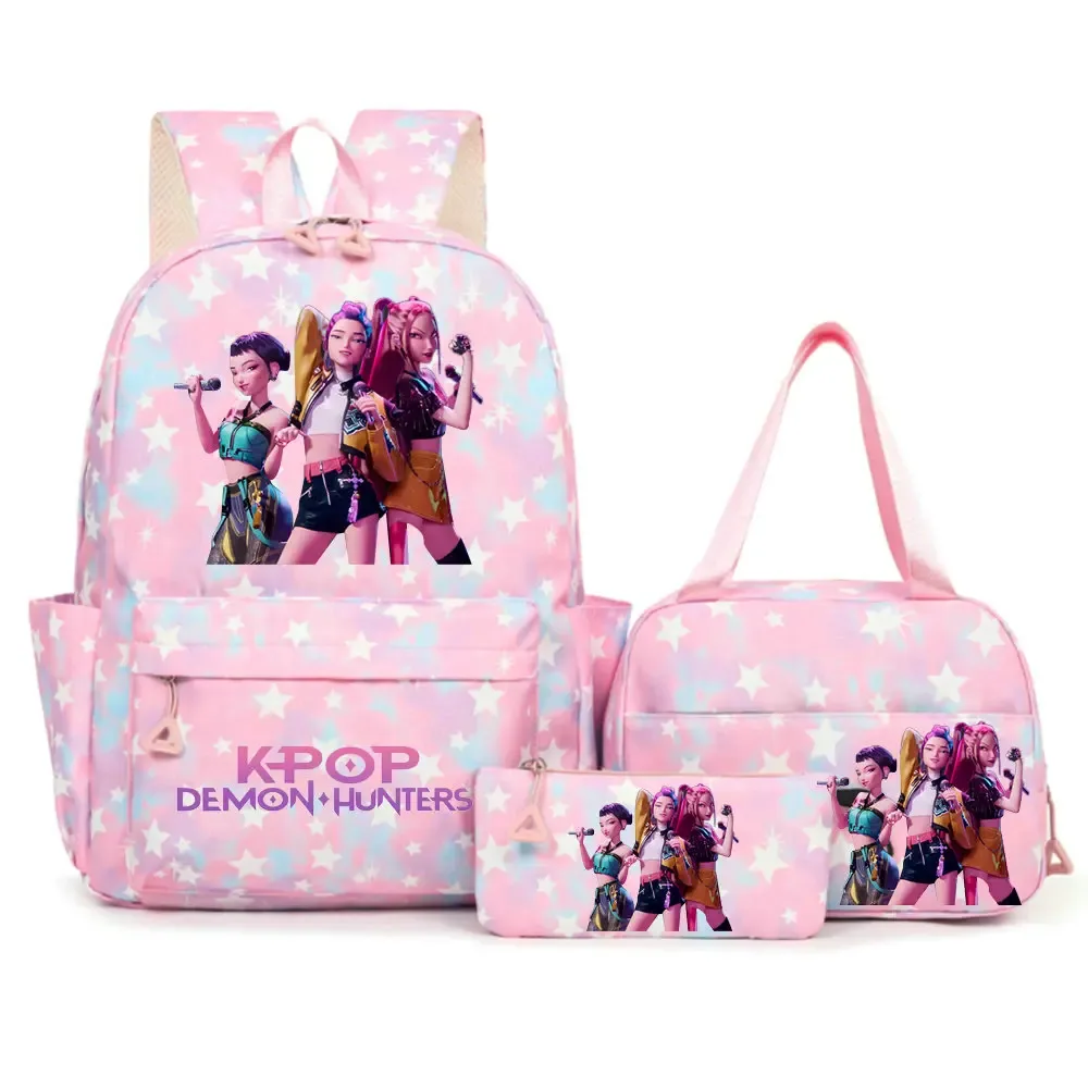 sacs à dos kpop demon hunters pour étudiants, sacs d'école pour adolescents, hommes et femmes, sac fourre-tout, pochette, sacs à dos en nylon pour voyage