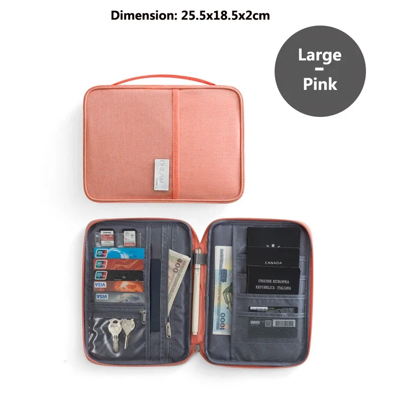 porte-passeport étanche, sac de voyage portable, organisateur de passeport multifonctionnel, mallette de documents, sac de rangement pour femmes et hommes