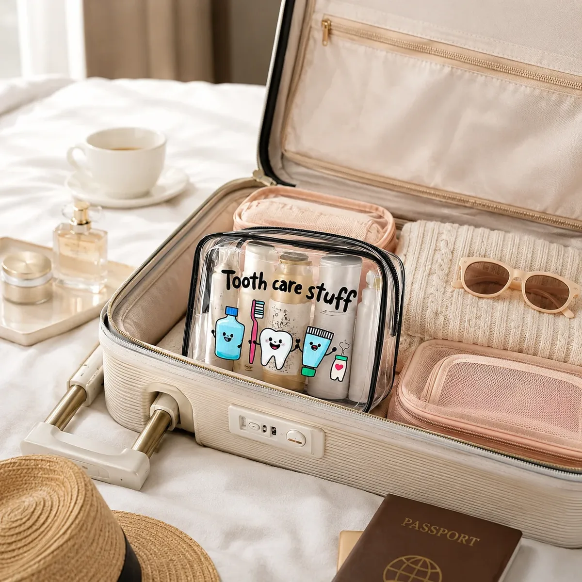 sac fourre-tout transparent multifonctionnel - étui de transport transparent à fermeture éclair pour articles de toilette, maquillage, électronique, idéal pour les voyages, la salle de sport, l'aéroport