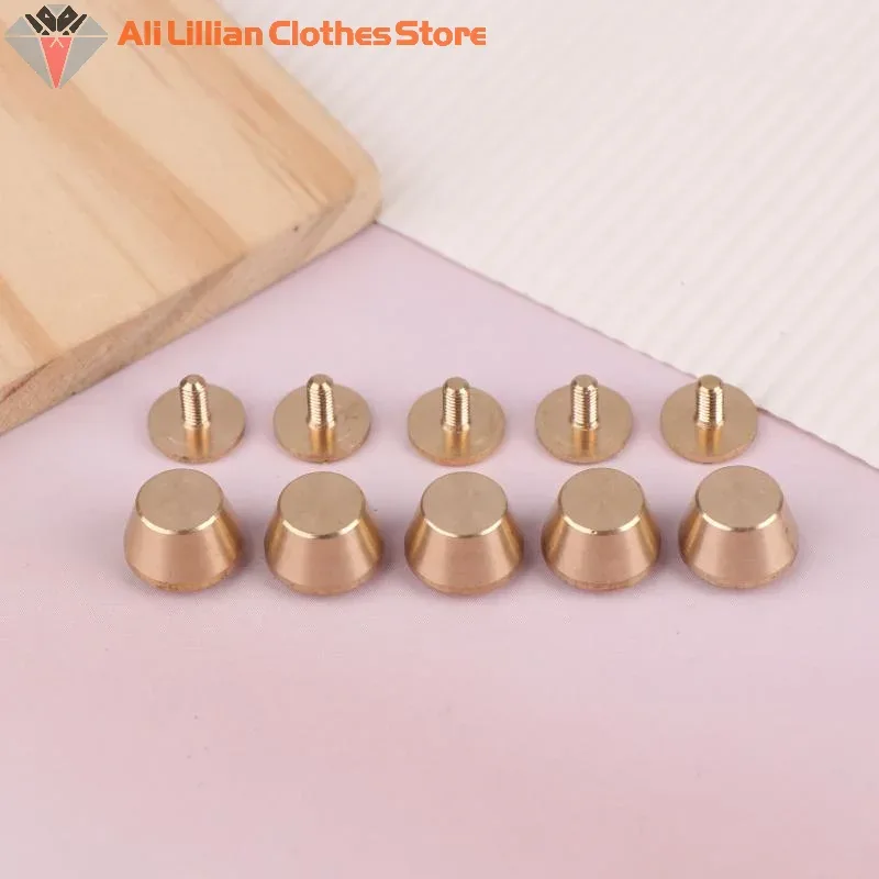 5 jeux de rivets et vis en laiton massif de haute qualité, bricolage de sac en cuir, décoration de valise, pieds de bouton, accessoires de rivets