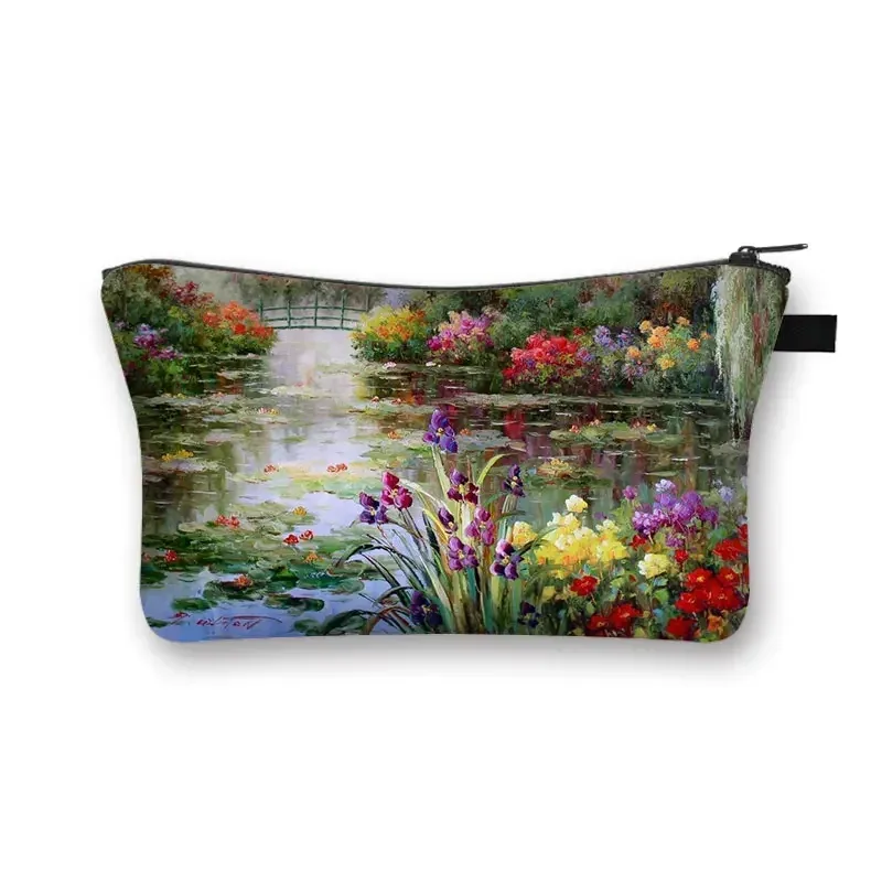 starry night / kiss / waterlily – trousse à cosmétiques pour femmes, trousse de maquillage van gogh / gustav klimt / monet