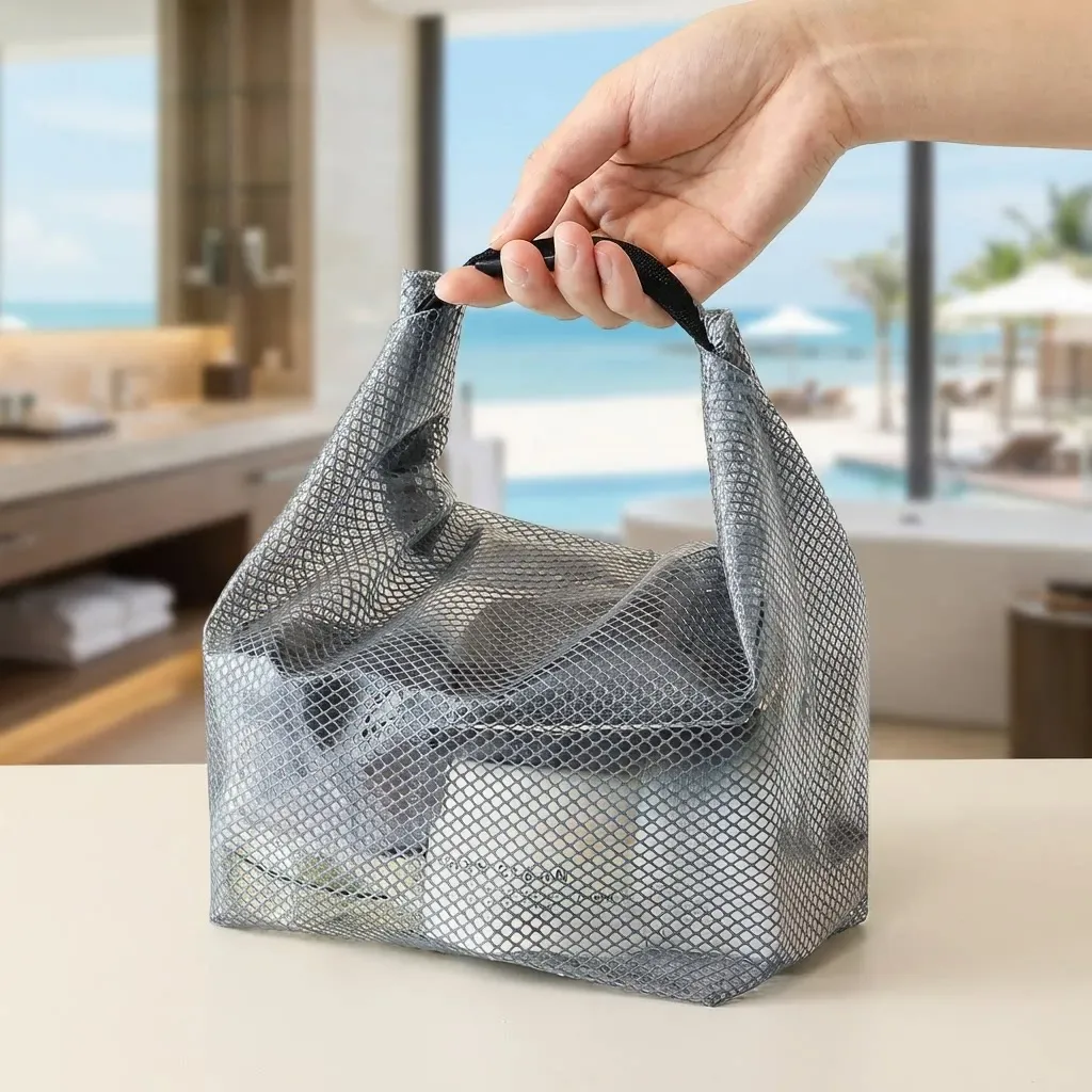 sac de toilette transparent imperméable pour cosmétiques, sac de voyage portable de grande capacité, pochette de toilette tendance pour femmes, sac de toilette transparent