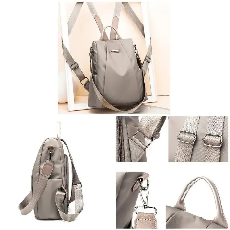 sacs à dos antivol à double bandoulière pour femmes, sac à dos de voyage en tissu oxford imperméable, sacs à dos en nylon, accessoires pour étudiants en voyage