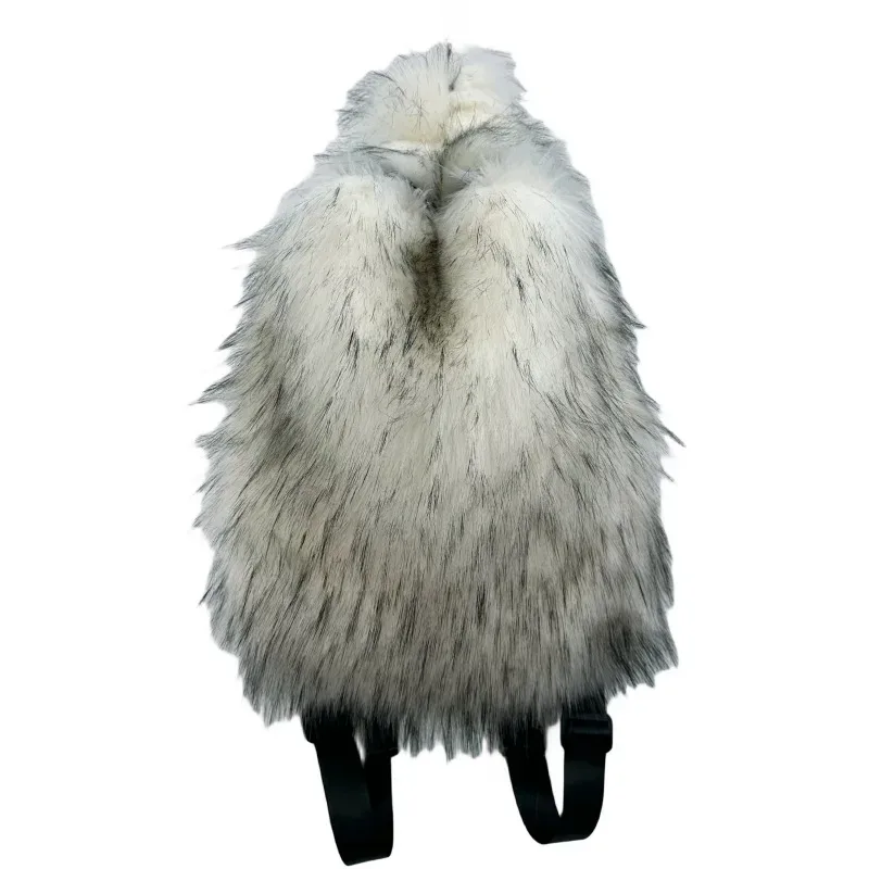nouveau sac à dos femme y2k en fausse fourrure 2026 – style harajuku, doux et chaud, pour l'hiver