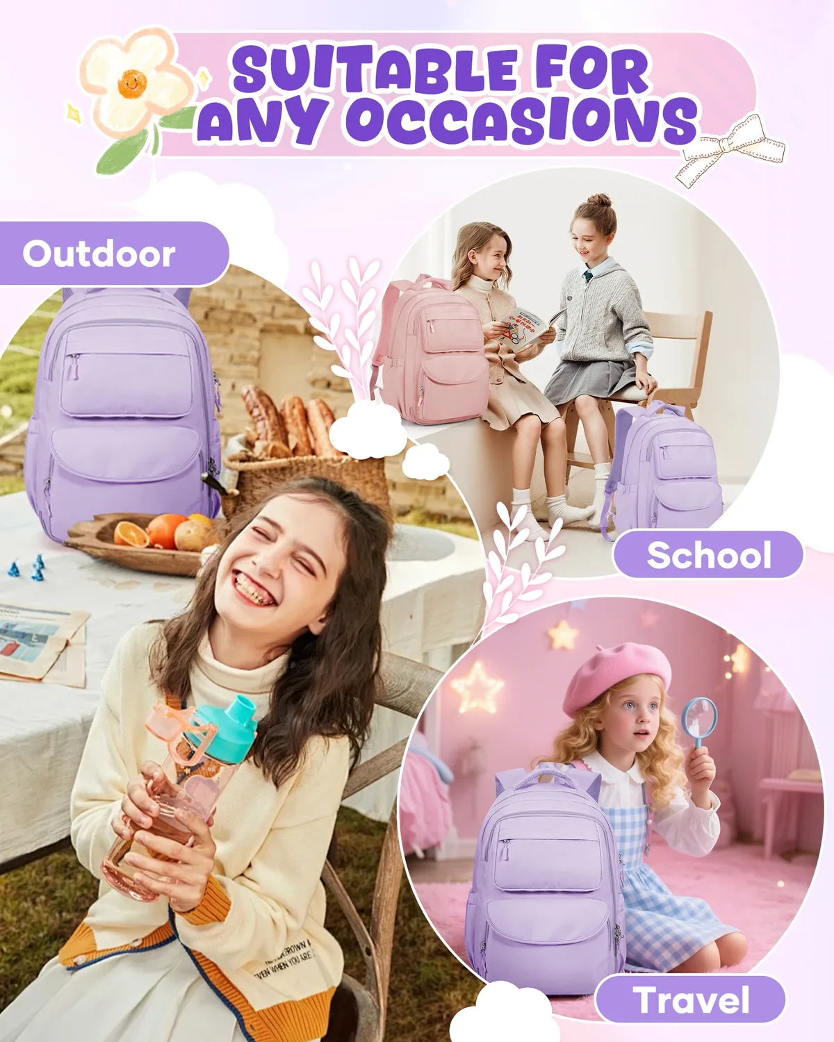 cartable de maternelle sac à bandoulière fille garçon bookbag enfants voyage sac à dos enfant sac à dos, adolescents collège lycée sac à dos