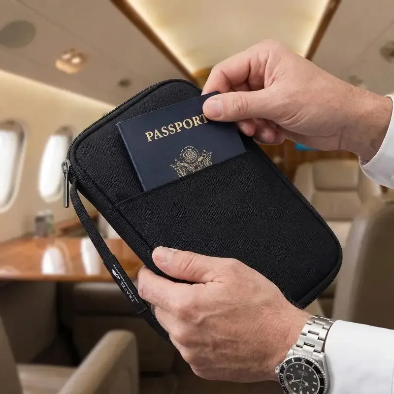 porte-passeport de voyage étanche avec protection rfid, organiseur familial avec plusieurs emplacements pour cartes - portefeuille de voyage familial