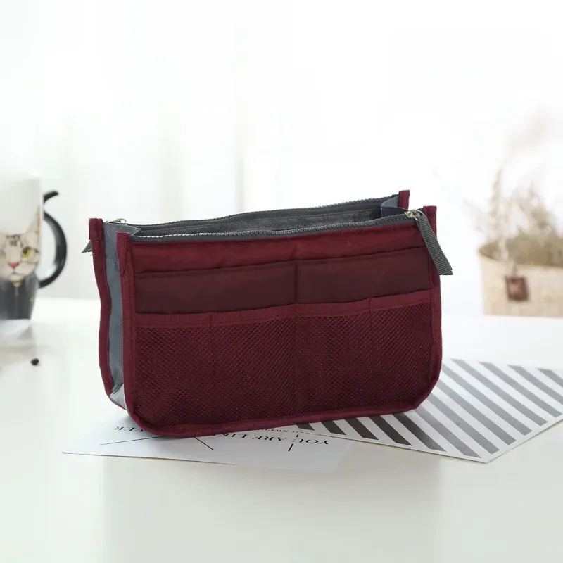 trousse de maquillage portable en toile pour hommes et femmes, sacs de voyage, trousse de maquillage, trousse de maquillage, trousse de toilette multifonctionnelle décontractée, sac à main de rangement