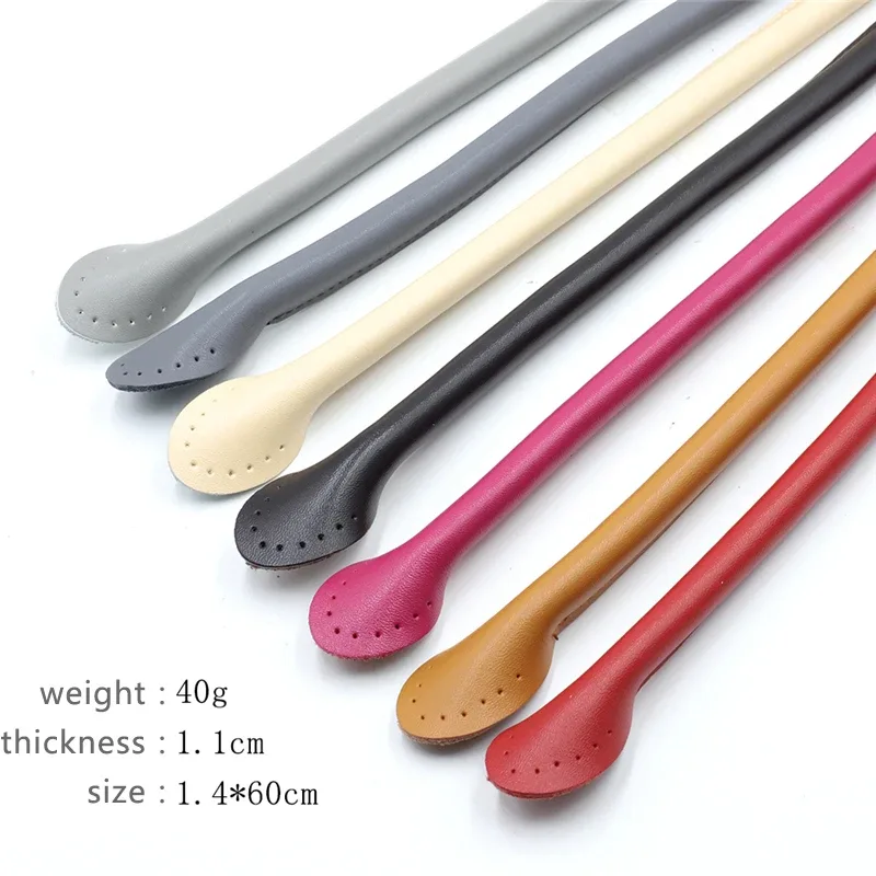 2 poignées en cuir de vachette durables de 40, 50, 60 cm, sangle détachable pour sacs à bandoulière, poignée en forme de feuille, sangle de remplacement diy faite à la main pour sac à main