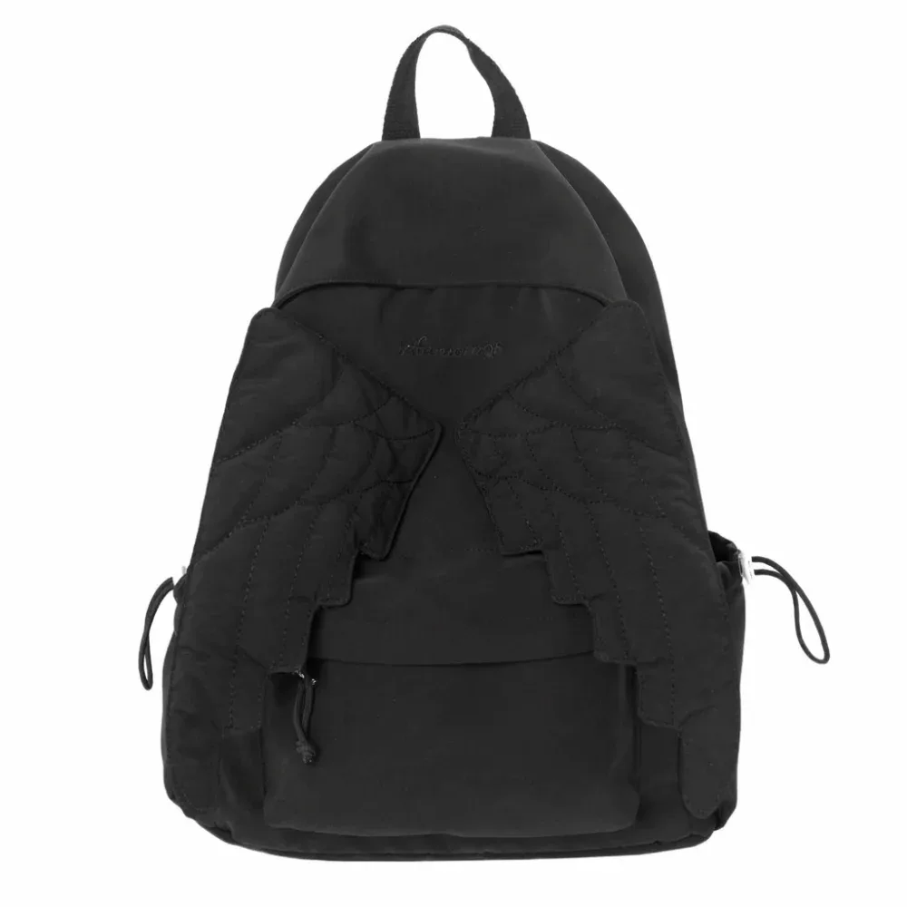 sac à dos y2k jk en nylon couleur unie avec ailes, style universitaire lolita, pour étudiants, sac d'école et de voyage