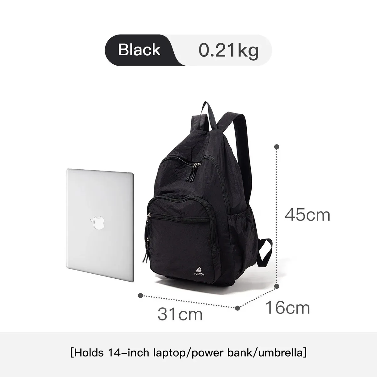 sac à dos pliable grande capacité pour femme fouvor 2026, léger, tendance, pour voyage en extérieur, randonnée, sac à dos décontracté 3059-13