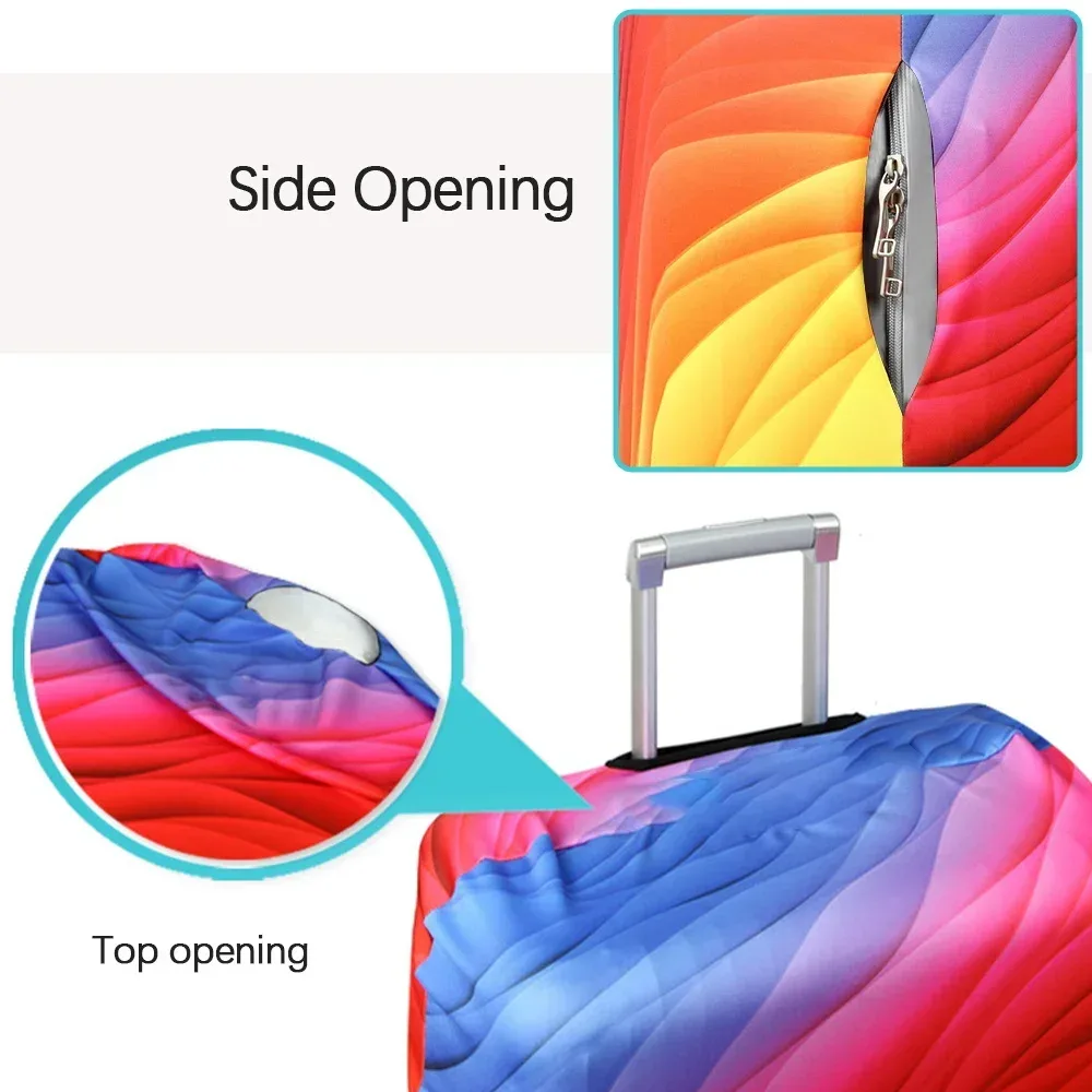 housse de protection pour bagages en tissu extensible, housse anti-poussière, anti-rayures, valise pour sac de 18 à 32 pouces, motif de lettres de fleurs violettes
