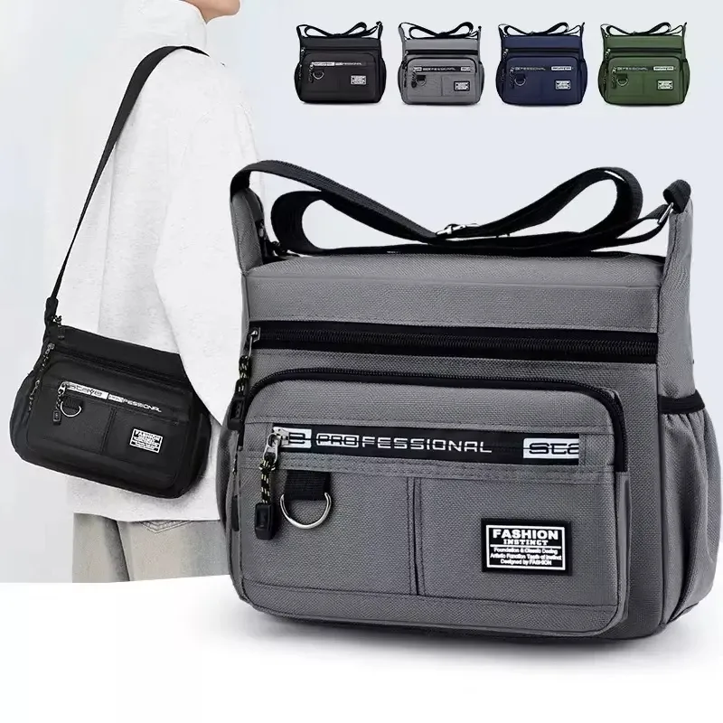 sac bandoulière pour homme, grande capacité, multi-poches, idéal pour les trajets quotidiens, les affaires et les voyages