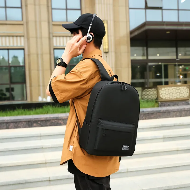 sac à dos unisexe grande capacité, sac à bandoulière décontracté pour voyage, en tissu oxford, style urbain simple, respirant, capacité pour ordinateur portable 15 pouces