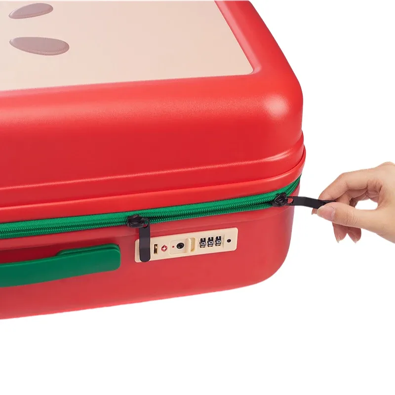 valise design pomme verte et pomme rouge 20 pouces 24 pouces, bagage à roulettes avec serrure tsa, roues silencieuses et durables |   unis