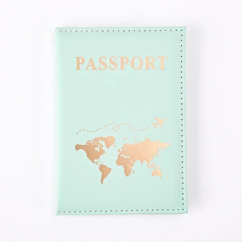 1 pièces sac de couverture de passeport pour femmes hommes pu leathaer mode voyage porte-passeport étui id nom cartes de visite pochette de protection