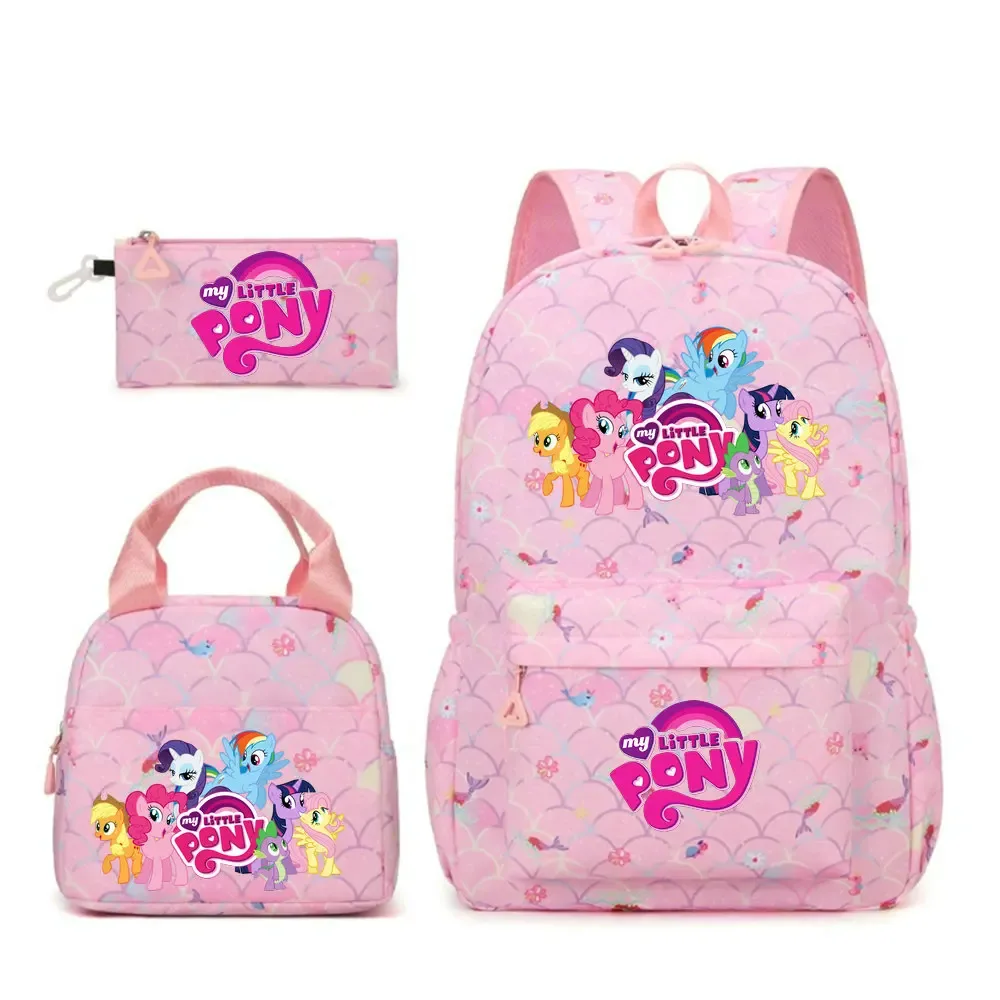 sac à dos my little pony, 3 pièces/ensembles, sac à dos de sport pour filles, sac à dos pour ordinateur portable, sac à dos de voyage pour adolescents, sac à livres pour étudiants et adolescents