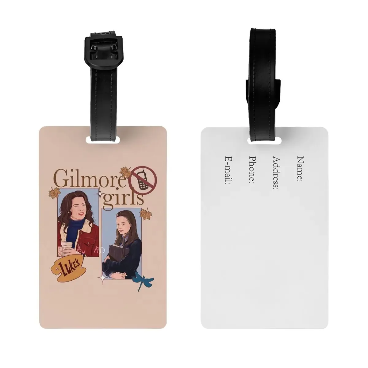 étiquettes à bagages graffiti gilmore girls, accessoires pour valises, étiquette de bagage de voyage, porte-étiquette d'embarquement, porte-nom, adresse