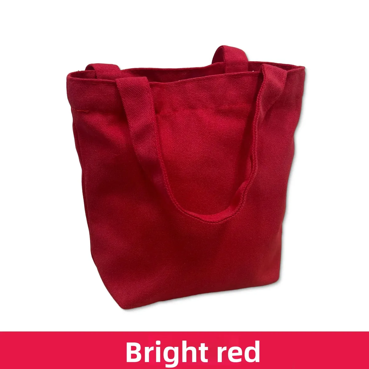 sac fourre-tout coréen en toile, couleur unie simple, sacs de shopping tendance, petits sacs pour le quotidien, sac à main pliable décontracté