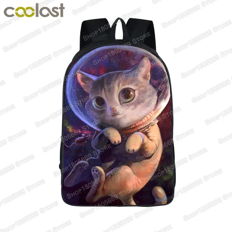 sac à dos licorne chat espace amusant, sac à dos laser chat chat, sac à dos d'école pour enfants et adolescentes, sac à livres pour enfants