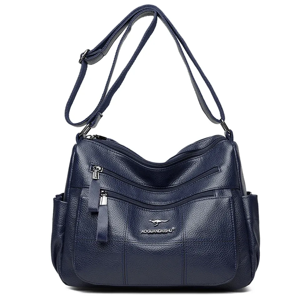 sacs à bandoulière en cuir souple multi-poches pour femmes, sacs à main classiques lancés, sacs à main de luxe de créateur, haute qualité, 2024