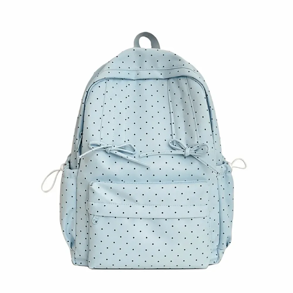 sac à dos mignon à pois avec nœud, grande capacité, minimaliste, léger, durable, pour étudiants, cadeau