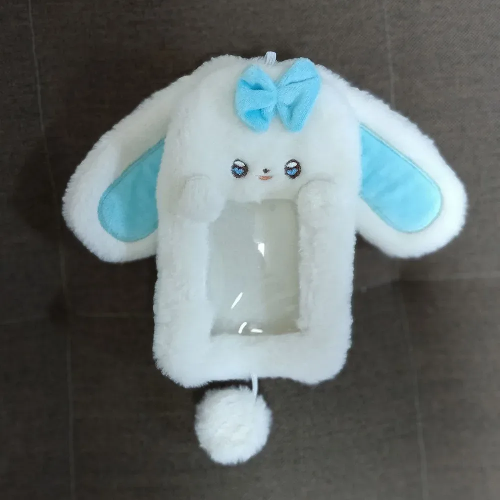 étui à cartes photo en peluche, mignon, dessin animé, lapin, chien, chat, porte-cartes, portable, ins, porte-cartes, étudiants, idole, photos, housse de protection