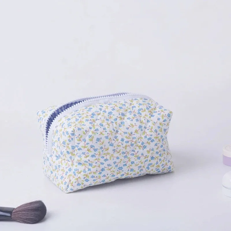 organisateur de rangement, trousse de maquillage matelassée florale, pochette cosmétique imprimée de fleurs, grande trousse de maquillage de voyage, accessoire de maquillage