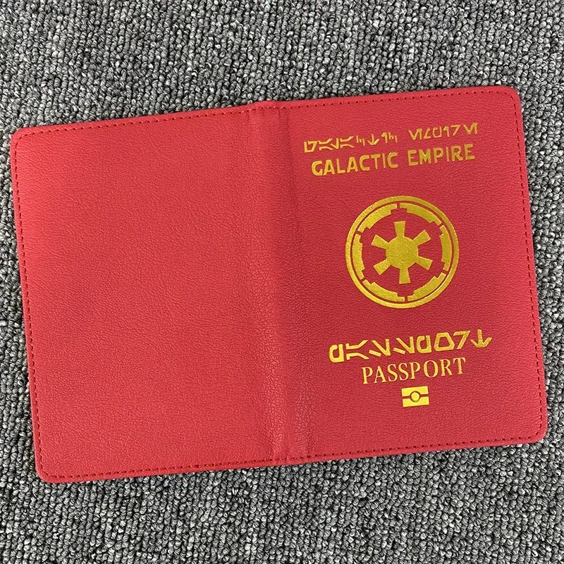 portefeuille de voyage en cuir pu pour femme, porte-passeport de compromis galactique, blocage rfid, noir, rouge, étui à passeport