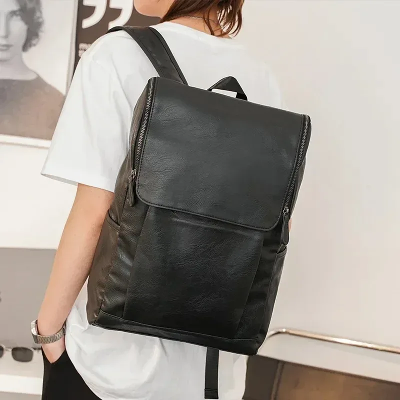 sac à dos monochrome pour homme, cartable étudiant décontracté, sac à dos carillon, design simple, sac de voyage étanche extérieur