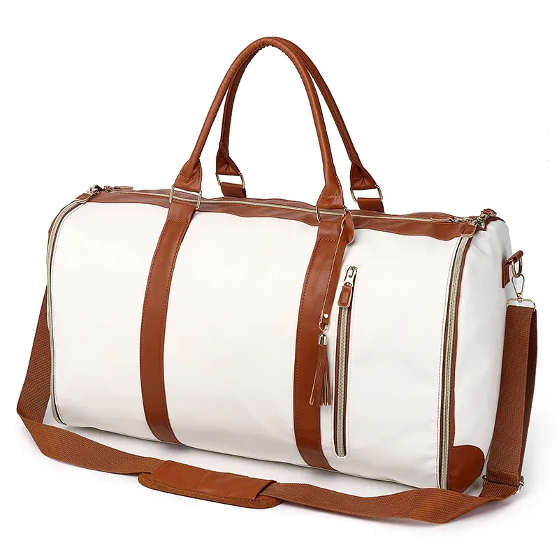 nom personnalisable gratuit, sac de voyage pratique pour vêtements, grand sac à bagages en cuir pu, sac de voyage à la mode