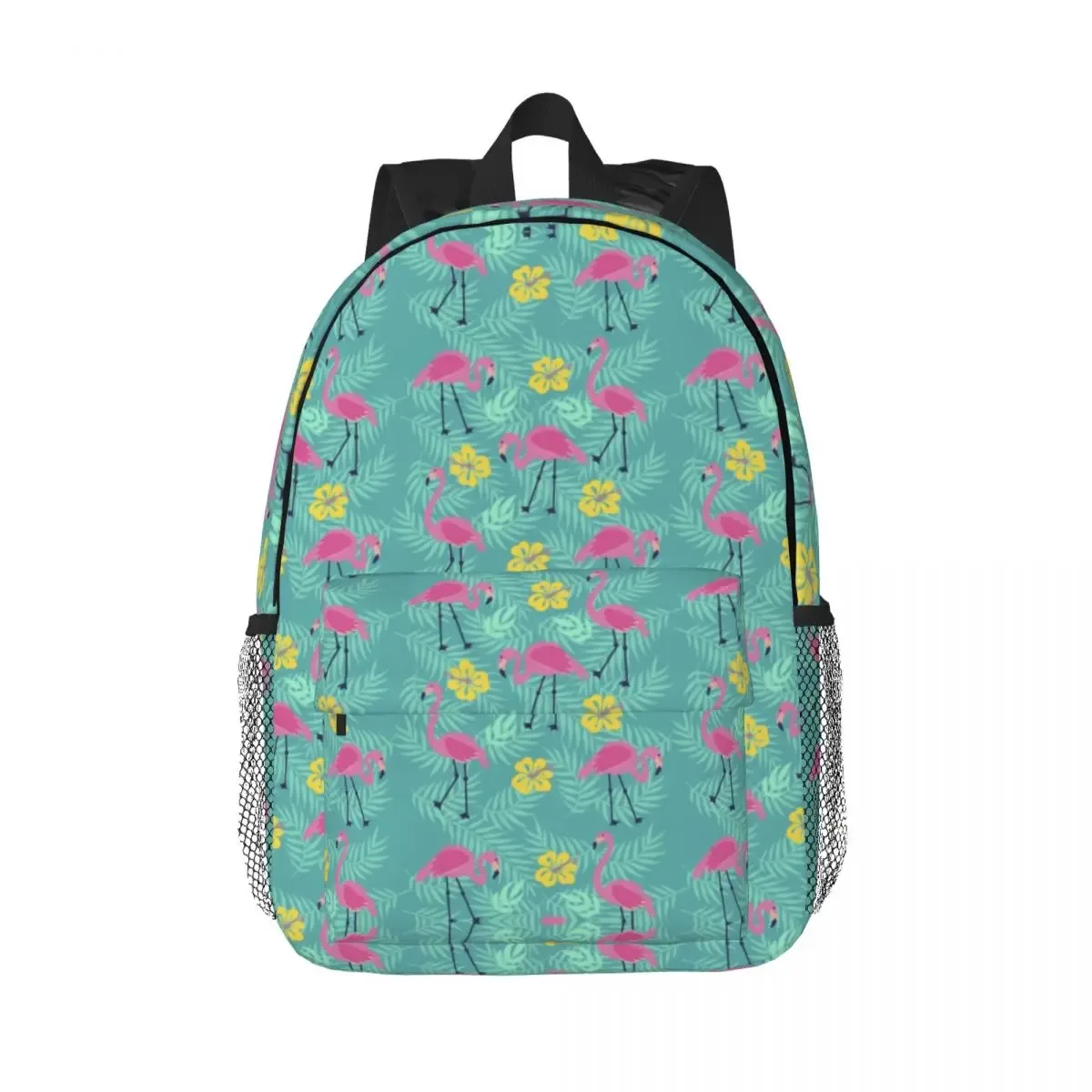 sac à dos à motif sans couture pour femmes et hommes, sac à livres pour étudiants, convient aux sacs pour ordinateur portable 15 pouces, plantes tropicales, flamant rose, oiseau