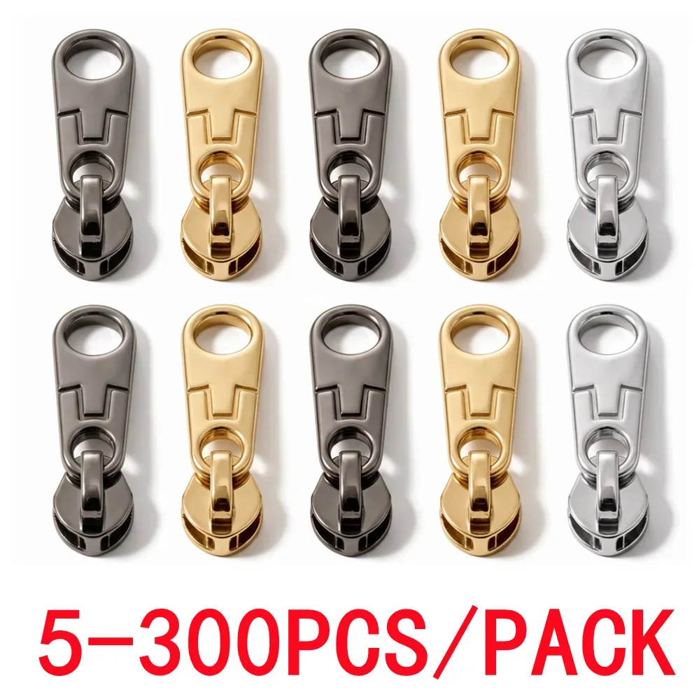 5/100/200/300Pcs 3 #   5 #   Têtes de fermeture éclair pour fermetures éclair en nylon, kit de réparation pour sacs, vêtements, vestes, accessoires de couture DIY ﻿