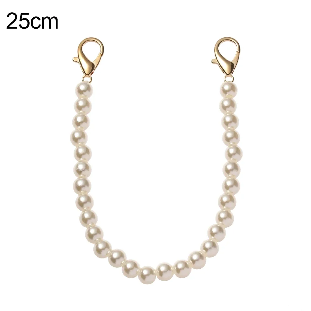 chaîne sac perle imitation blanc ornement mode remplacement personnalisable accessoire voyage finition élégante multiples tailles disponibles