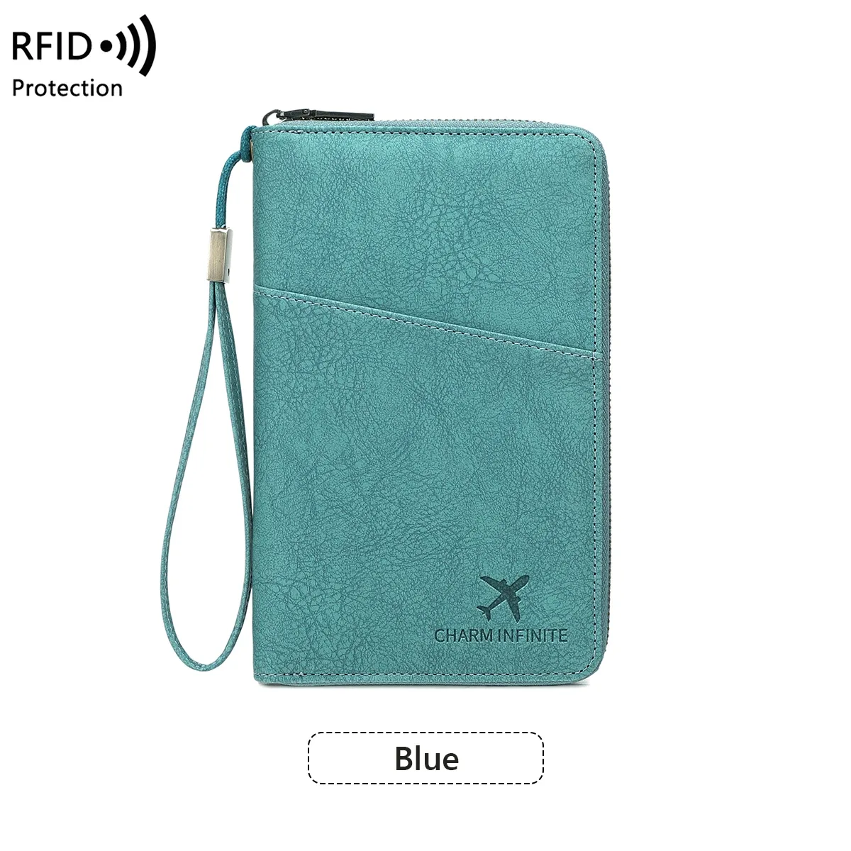 nouveau porte-passeport de voyage antivol rfid, unisexe, grande capacité, avec fermeture éclair, porte-documents, sac de rangement multifonctionnel