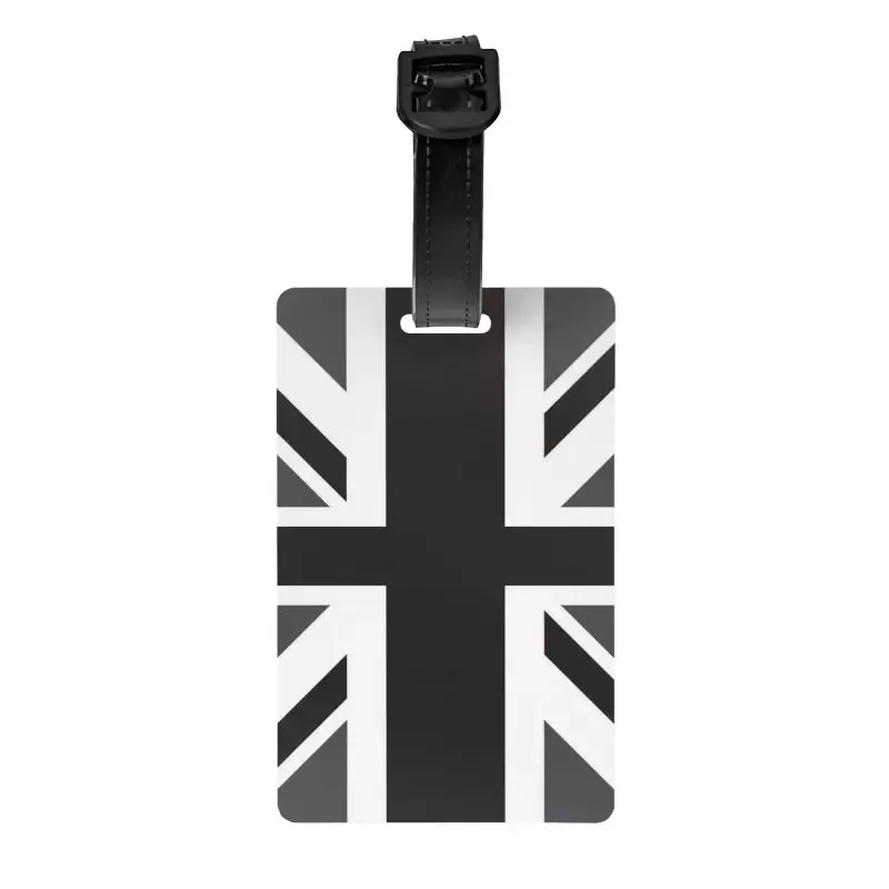 étiquette de bagage rétro union jack avec porte-carte de nom et couverture de confidentialité, étiquette d'identification pour sac de voyage, valise, drapeau du royaume-uni, étiquette d'embarquement.