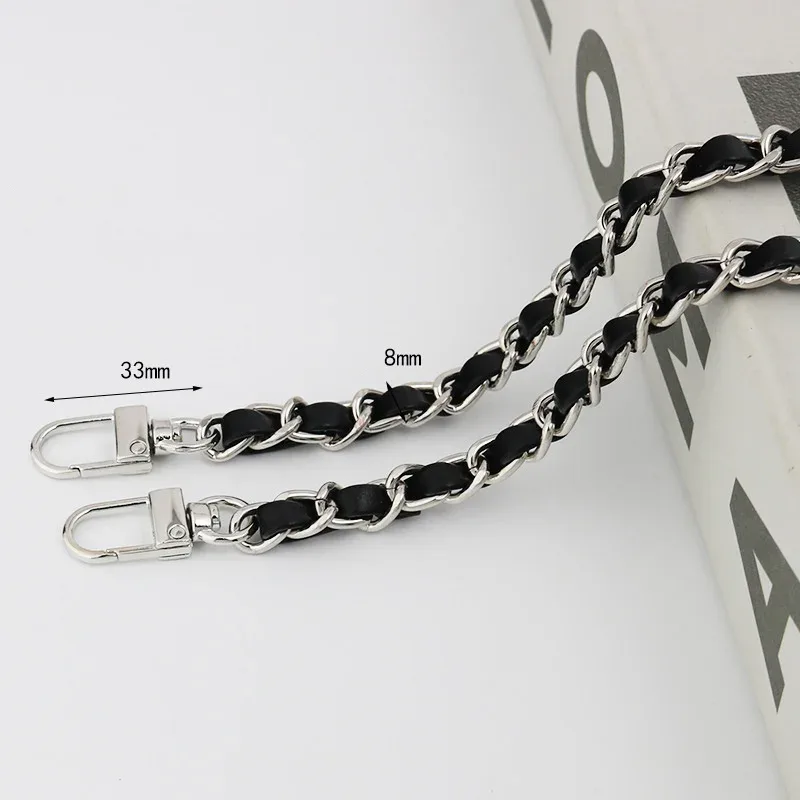 30/60/100/120/140cm cuir pu + chaîne en métal sac à bandoulière sangle pour femmes sac de mode sac à bandoulière dame bracelet en cuir pour sac à main