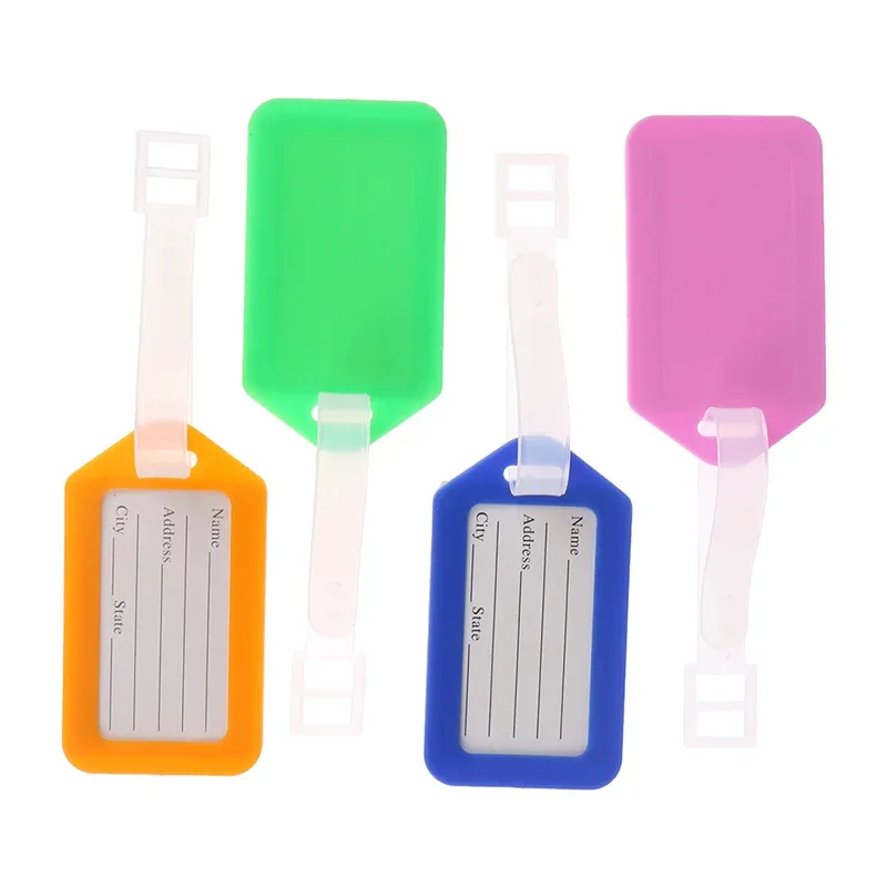 étiquettes de bagage en plastique pour hommes et femmes, étiquette de bagage, porte-nom, adresse d'identification de valise, accessoire de voyage, expédition d'embarquement, 10 pièces