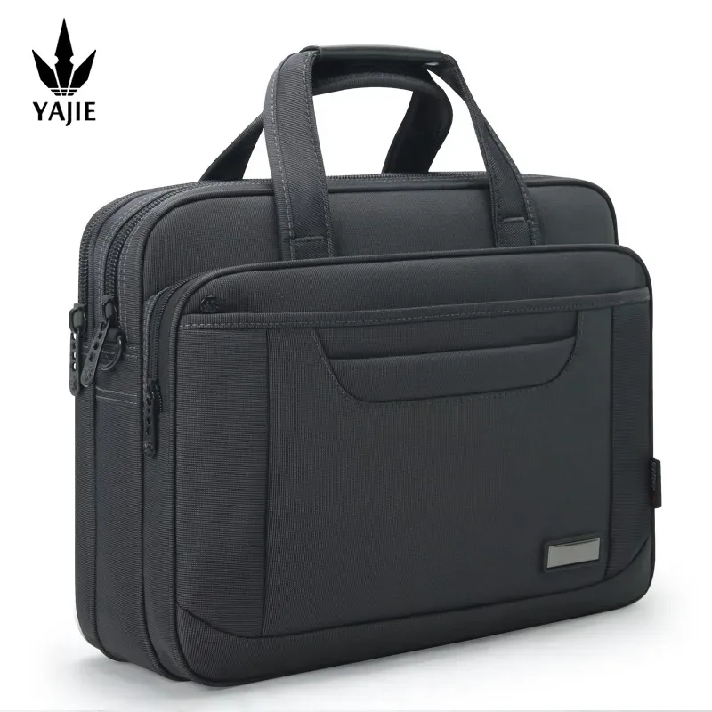 sac à main en toile de grande capacité pour homme, sacoche d'affaires pour ordinateur portable de 15.6 pouces