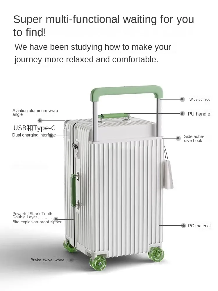 valise trolley large ko-ku fat box 2026, nouvelle valise de voyage 20 pouces pour cabine, valise grande capacité 30 pouces avec roues injectées