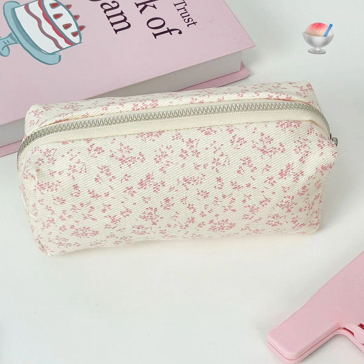 sac de maquillage en toile de haute qualité, sac de rangement portable, sac à stylos élégant pour artistes, accessoires de voyage portables, 18x7x8cm, 1 pièce