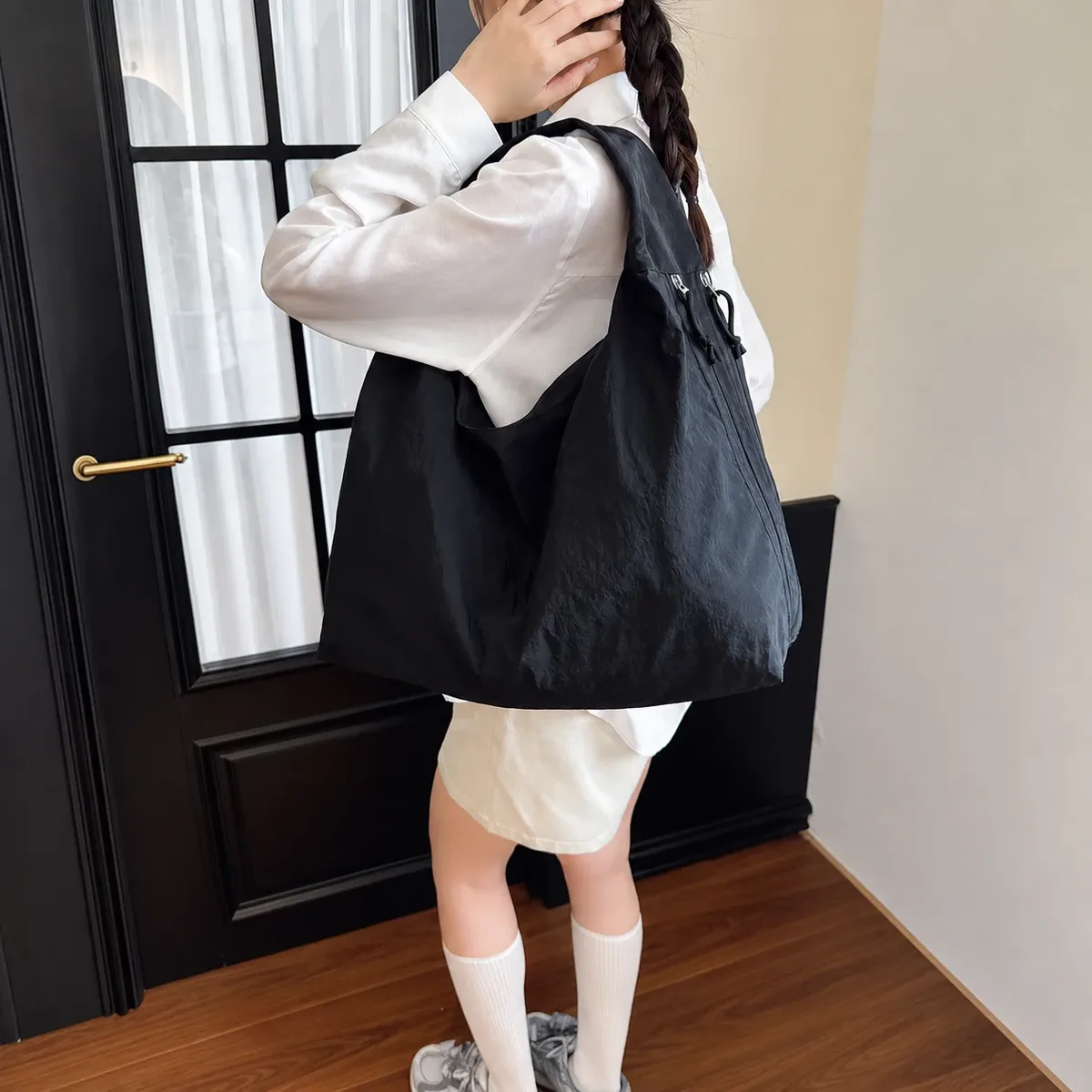 sac fourre-tout décontracté, sac à poignée supérieure, sac à bandoulière en nylon, polyvalent pour les sorties courtes, le shopping, les rendez-vous décontractés